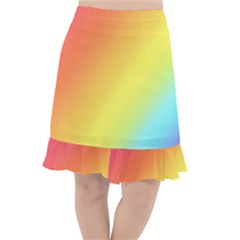 Rainbow Gradient  Fishtail Chiffon Skirt by Dazzleway