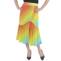 Rainbow Gradient  Midi Mermaid Skirt by Dazzleway