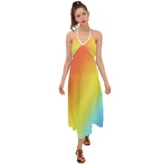 Rainbow Gradient  Halter Tie Back Dress  by Dazzleway