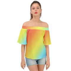 Rainbow Gradient  Off Shoulder Short Sleeve Top by Dazzleway