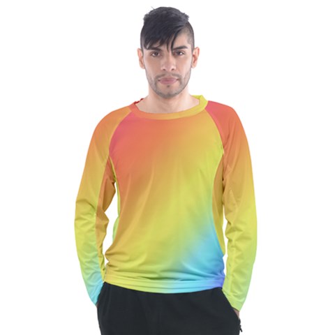 Rainbow Gradient  Men s Long Sleeve Raglan Tee by Dazzleway