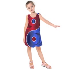 Yin-yang-eastern-asian-philosophy Kids  Sleeveless Dress by Sudhe