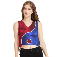 Yin-yang-eastern-asian-philosophy V-neck Cropped Tank Top by Sudhe