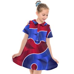 Yin-yang-eastern-asian-philosophy Kids  Short Sleeve Shirt Dress by Sudhe