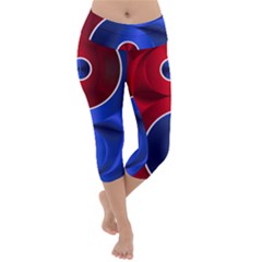 Yin-yang-eastern-asian-philosophy Lightweight Velour Capri Yoga Leggings by Sudhe