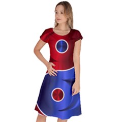 Yin-yang-eastern-asian-philosophy Classic Short Sleeve Dress by Sudhe