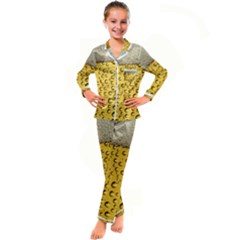 Beer Bubbles Kid s Satin Long Sleeve Pajamas Set by Sudhe