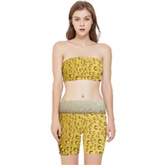 Beer Bubbles Stretch Shorts And Tube Top Set by Sudhe