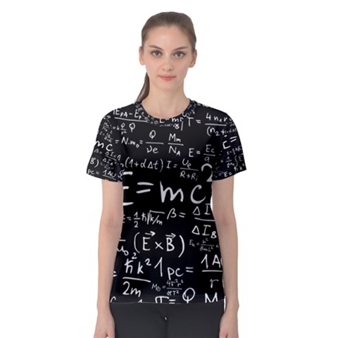 Science-albert-einstein-formula-mathematics-physics-special-relativity Women s Sport Mesh Tee by Sudhe