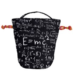 Science-albert-einstein-formula-mathematics-physics-special-relativity Drawstring Bucket Bag by Sudhe