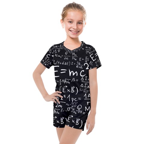 Science-albert-einstein-formula-mathematics-physics-special-relativity Kids  Mesh Tee And Shorts Set by Sudhe