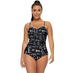 Science-albert-einstein-formula-mathematics-physics-special-relativity Retro Full Coverage Swimsuit