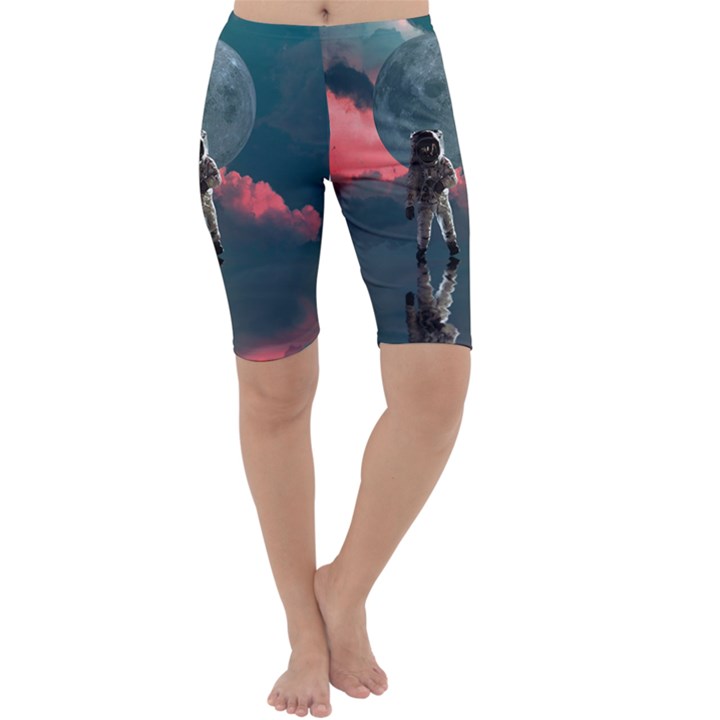 Astronaut-moon-space-nasa-planet Cropped Leggings 