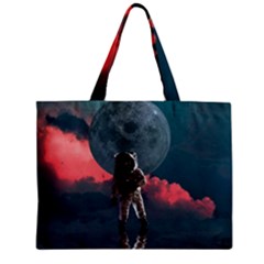 Astronaut-moon-space-nasa-planet Zipper Mini Tote Bag by Sudhe