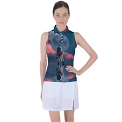 Astronaut-moon-space-nasa-planet Women s Sleeveless Polo Tee by Sudhe