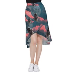 Astronaut-moon-space-nasa-planet Frill Hi Low Chiffon Skirt