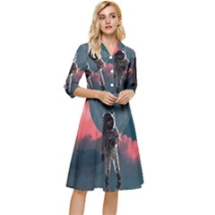 Astronaut-moon-space-nasa-planet Classy Knee Length Dress