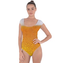 Beer Bubbles Pattern Short Sleeve Leotard  by Sudhe