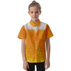 Beer Bubbles Pattern Kids  Short Sleeve Shirt