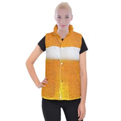 Beer Bubbles Pattern Women s Button Up Vest