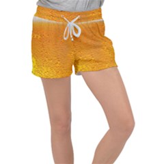 Beer Bubbles Pattern Velour Lounge Shorts by Sudhe