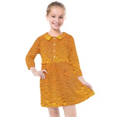 Beer Bubbles Pattern Kids  Quarter Sleeve Shirt Dress by Sudhe