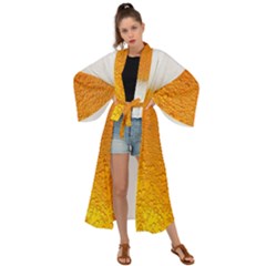 Beer Bubbles Pattern Maxi Kimono by Sudhe