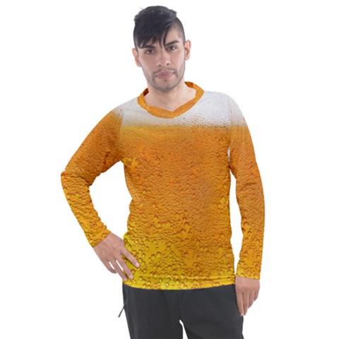 Beer Bubbles Pattern Men s Pique Long Sleeve Tee by Sudhe