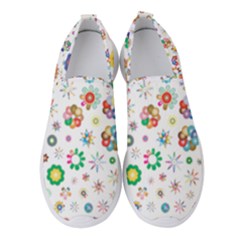 Flower Floral Pattern Women s Slip On Sneakers by Sudhe