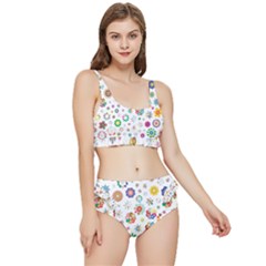 Flower Floral Pattern Frilly Bikini Set by Sudhe