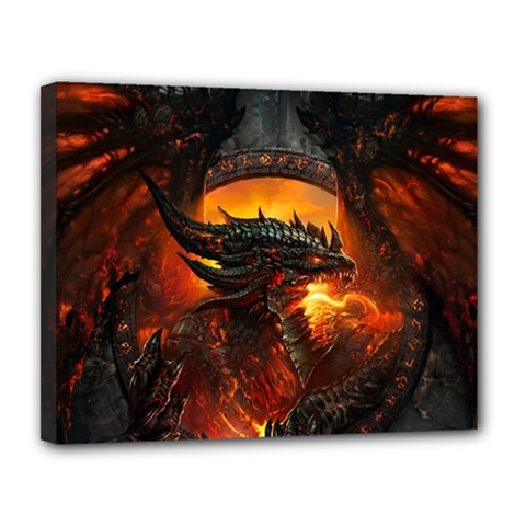 Dragon Fire Fantasy Art Canvas 14  X 11  (stretched) by Sudhe