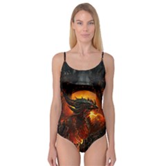 Dragon Fire Fantasy Art Camisole Leotard  by Sudhe