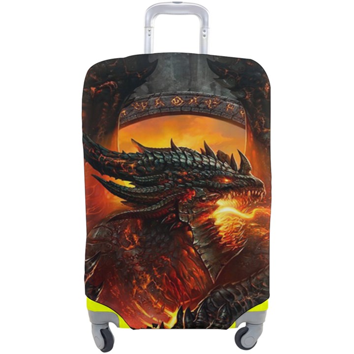 Dragon Fire Fantasy Art Luggage Cover (Large)