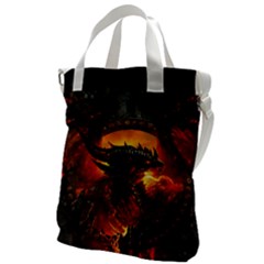 Dragon Fire Fantasy Art Canvas Messenger Bag by Sudhe