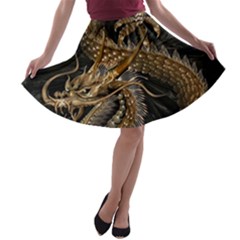 Fantasy Dragon Pentagram A-line Skater Skirt