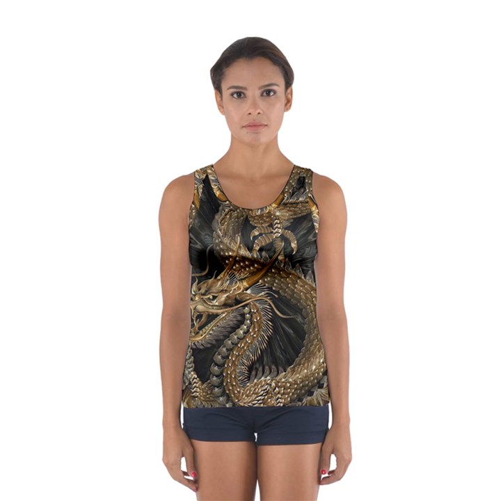 Fantasy Dragon Pentagram Sport Tank Top 