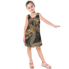 Fantasy Dragon Pentagram Kids  Sleeveless Dress by Sudhe