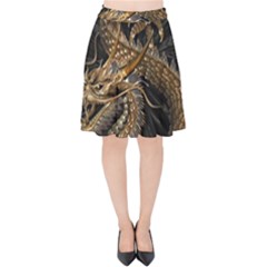 Fantasy Dragon Pentagram Velvet High Waist Skirt by Sudhe