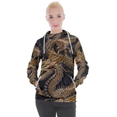 Fantasy Dragon Pentagram Women s Hooded Pullover by Sudhe