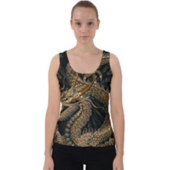 Fantasy Dragon Pentagram Velvet Tank Top by Sudhe