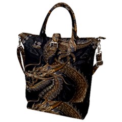 Fantasy Dragon Pentagram Buckle Top Tote Bag by Sudhe