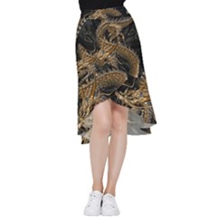 Fantasy Dragon Pentagram Frill Hi Low Chiffon Skirt