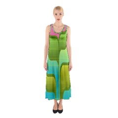 Background-color-texture-bright Sleeveless Maxi Dress by Sudhe