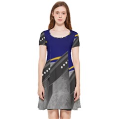 Science-fiction-sci-fi-sci-fi-logo Inside Out Cap Sleeve Dress by Sudhe