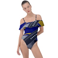 Science-fiction-sci-fi-sci-fi-logo Frill Detail One Piece Swimsuit by Sudhe