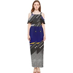 Science-fiction-sci-fi-sci-fi-logo Draped Sleeveless Chiffon Jumpsuit