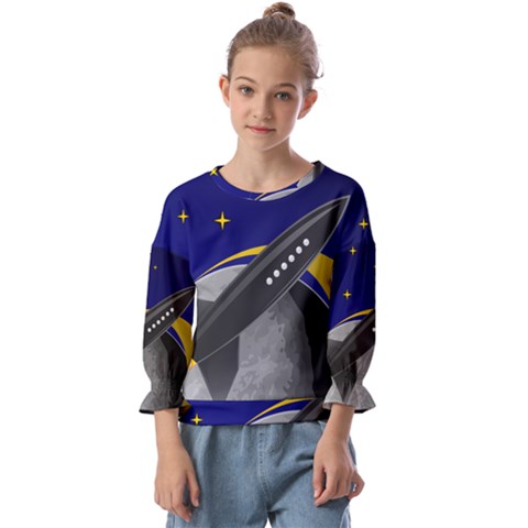 Science-fiction-sci-fi-sci-fi-logo Kids  Cuff Sleeve Top by Sudhe