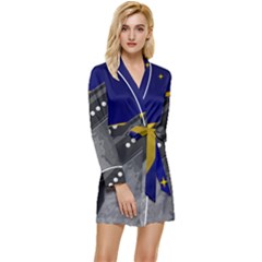 Science-fiction-sci-fi-sci-fi-logo Long Sleeve Satin Robe