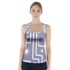 Pattern-non-seamless-background Racer Back Sports Top by Sudhe