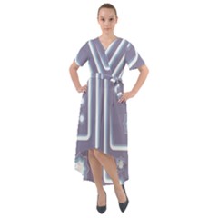 Pattern-non-seamless-background Front Wrap High Low Dress